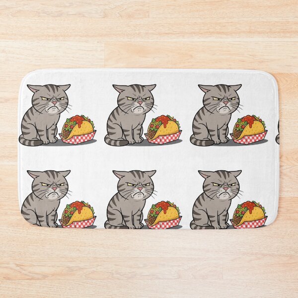 Item preview, Grumpy Cat No Cilantro Meme - Funny Tabby Cat Staring at Taco Art designed and sold by PictoVibe.