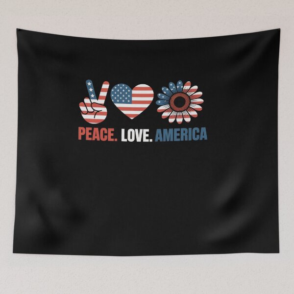 Item preview, 4th Of July Peace Love America US Flag Fourth Of July designed and sold by TyraYoung.