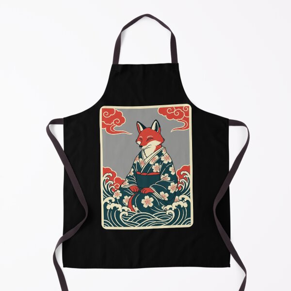 Item preview, Elegant Fox in Floral Kimono with Japanese Wave Style designed and sold by JordynLadukeg65.