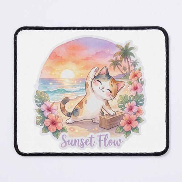 Item preview, Lani Wellness Collection -Sunset Flow | Cozy Hawaiian Self-Care Cat Series designed and sold by LaniDigitalNook.