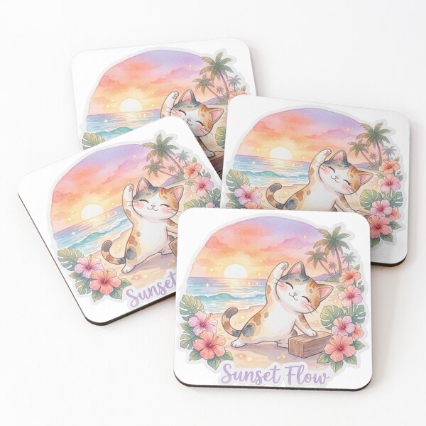 Item preview, Lani Wellness Collection -Sunset Flow | Cozy Hawaiian Self-Care Cat Series designed and sold by LaniDigitalNook.