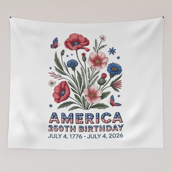 Item preview, America 250th Birthday 1776 2026 Flowers 250th Anniversary designed and sold by TyraYoung.