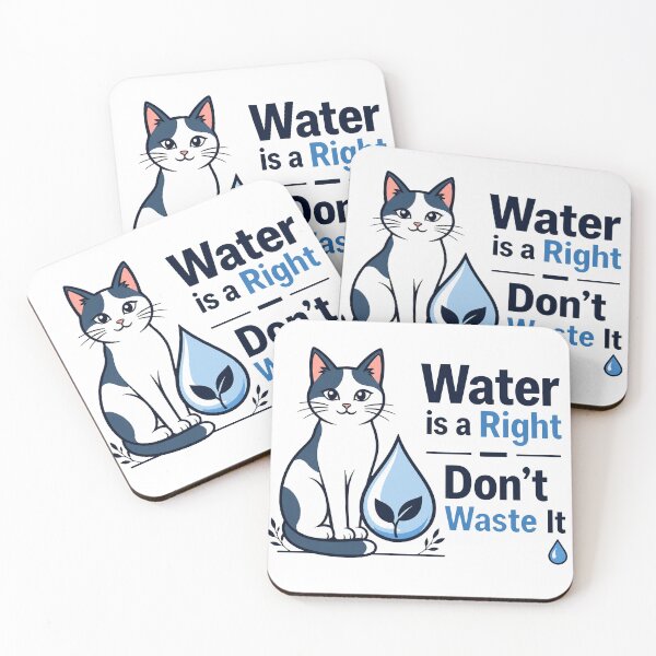 Item preview, Cute Cat Save Water Eco Friendly Gift designed and sold by Nuvoro Eco Awareness.
