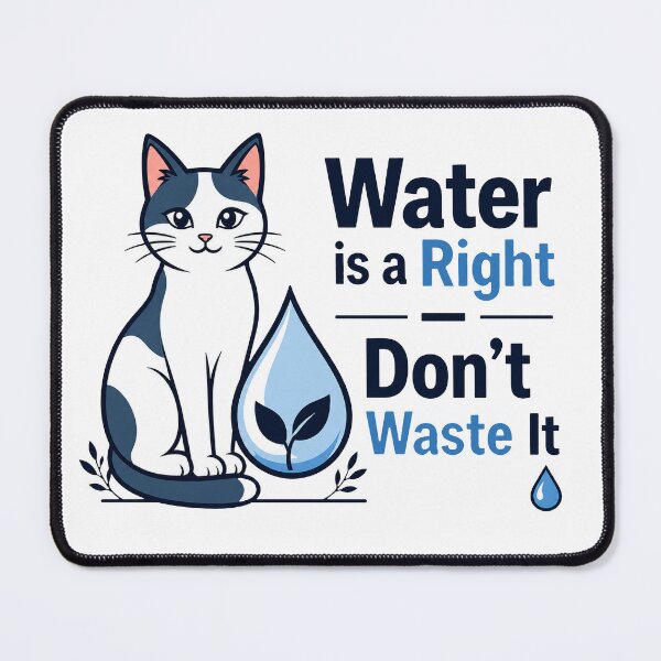 Item preview, Cute Cat Save Water Eco Friendly Gift designed and sold by Nuvoro Eco Awareness.