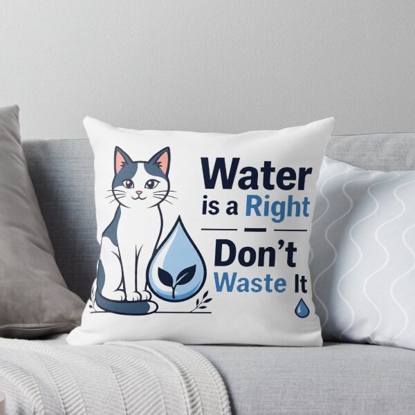 Item preview, Cute Cat Save Water Eco Friendly Gift designed and sold by Nuvoro Eco Awareness.