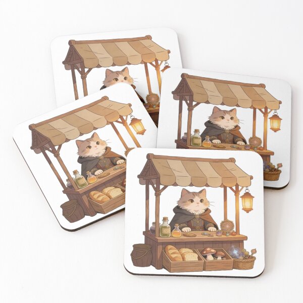 Item preview, Cute Medieval Cat Merchant designed and sold by Nova Supply Co..
