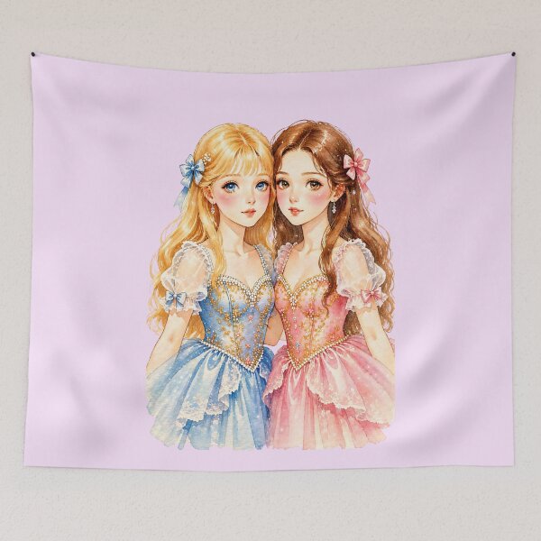 Item preview, Cute Pastel Princess Anime Girls | Kawaii Fairy Tale Aesthetic Art designed and sold by Bara Lune Design .