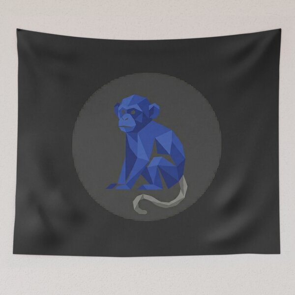 Item preview, Cobalt Blue Monkey – Impactful Geometric Design for Posters and Paintings designed and sold by bsbd-action.