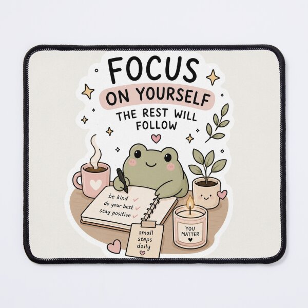 Item preview, Focus On Yourself Sticker – Cute Frog Motivation Aesthetic designed and sold by Digital_products_0111.