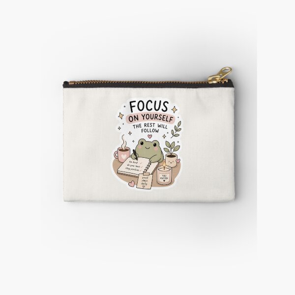 Item preview, Focus On Yourself Sticker – Cute Frog Motivation Aesthetic designed and sold by Digital_products_0111.