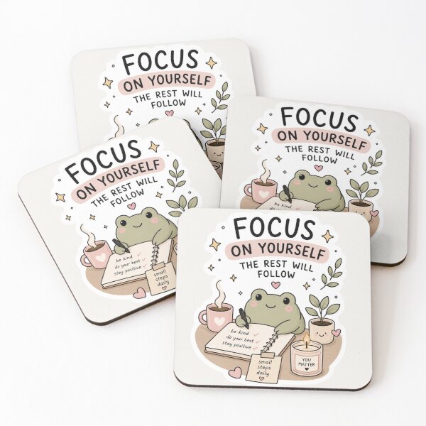 Item preview, Focus On Yourself Sticker – Cute Frog Motivation Aesthetic designed and sold by Pransis_Diginer_26.