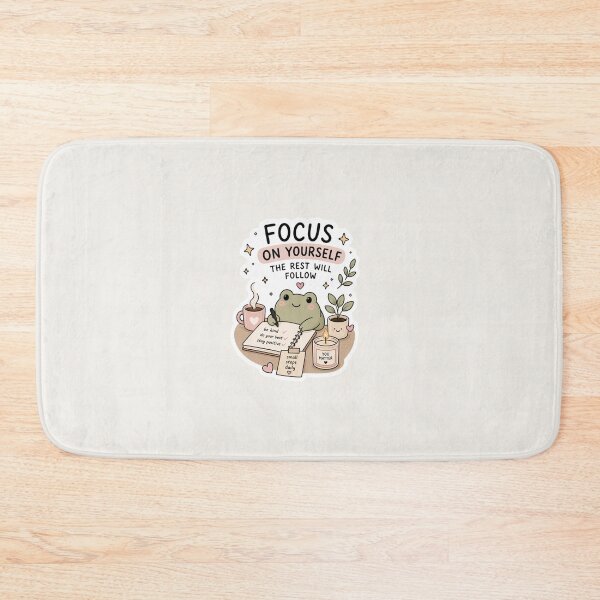 Item preview, Focus On Yourself Sticker – Cute Frog Motivation Aesthetic designed and sold by Pransis_Diginer_26.