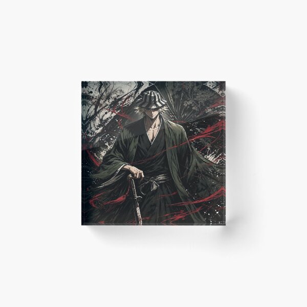 Item preview, Urahara Kisuke Crimson Shadow Art | Bleach Dark Anime Samurai Fan Design designed and sold by Dyan4.