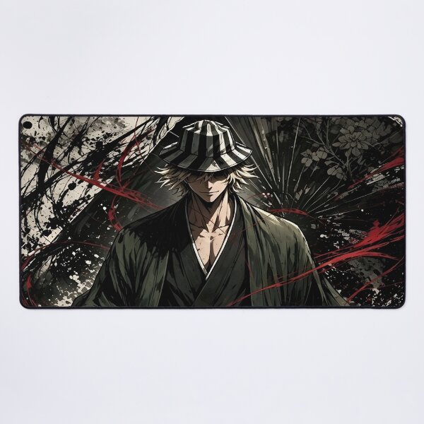 Item preview, Urahara Kisuke Crimson Shadow Art | Bleach Dark Anime Samurai Fan Design designed and sold by Dyan4.
