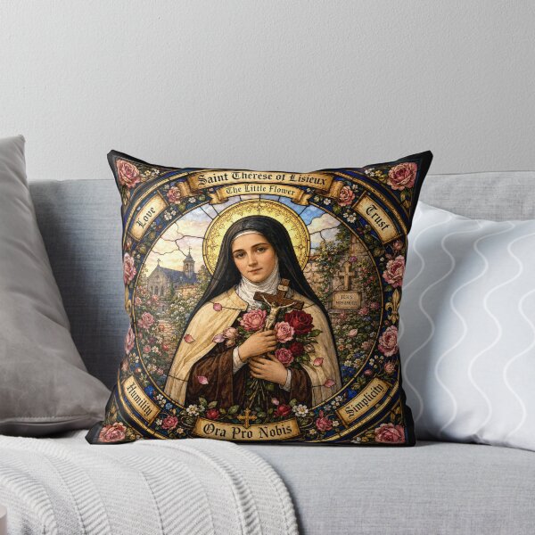 Item preview, Saint Thérèse of Lisieux Stained Glass Icon | The Little Flower designed and sold by SaintGear.