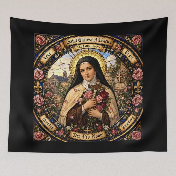 Item preview, Saint Thérèse of Lisieux Stained Glass Icon | The Little Flower designed and sold by SaintGear.