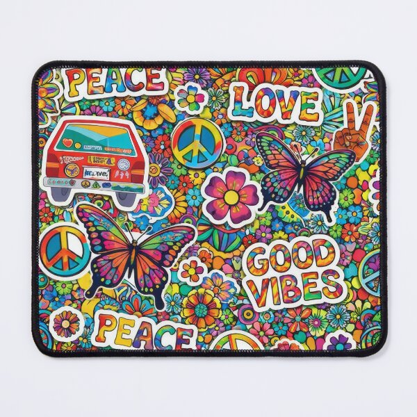 Item preview, 70s Hippie Peace and Love Groovy Pattern designed and sold by Ela Design Studio .