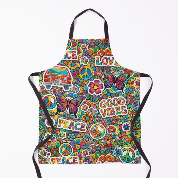 Item preview, 70s Hippie Peace and Love Groovy Pattern designed and sold by Ela Design Studio .