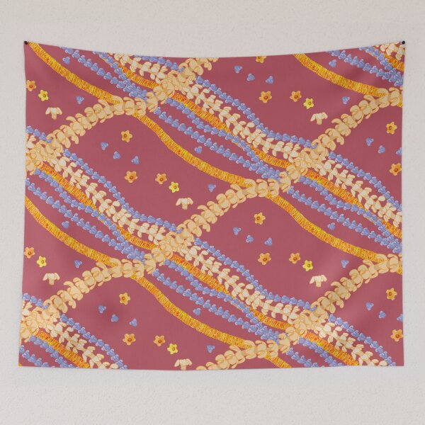 Item preview, Celebrating the Hawaiian Flower Lei-on brick red designed and sold by Linda Maliuana.