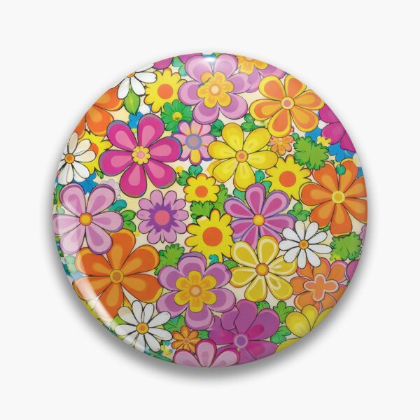 Artikelvorschau, 60er-Jahre Flower Power Groovy Psychedelic Pattern entworfen und verkauft von Ela Design Studio .