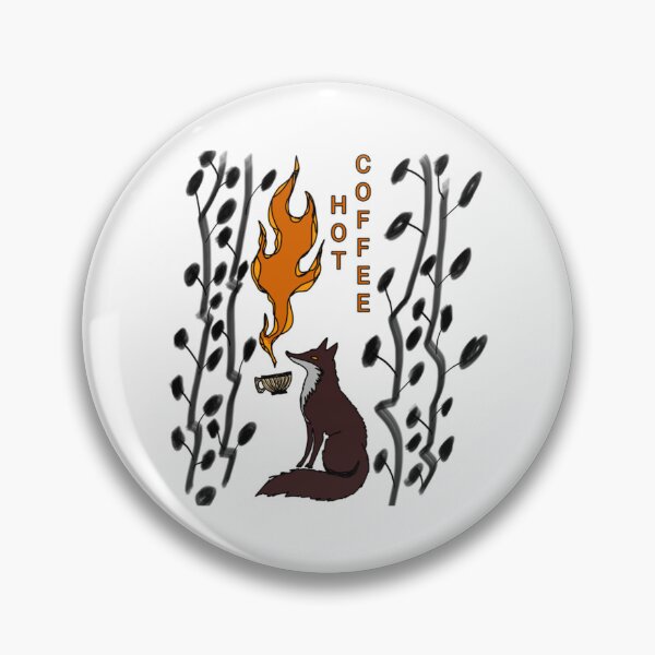 Item preview, Fiery Serenity Cozy Hot Coffee Drinking Fox Art designed and sold by RozlinaROZ.