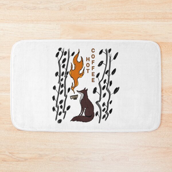 Item preview, Fiery Serenity Cozy Hot Coffee Drinking Fox Art designed and sold by RozlinaROZ.