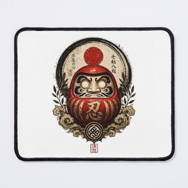 Item preview, Daruma Resolve Emblem – Japanese Lucky Symbol Design designed and sold by OblivionRise.