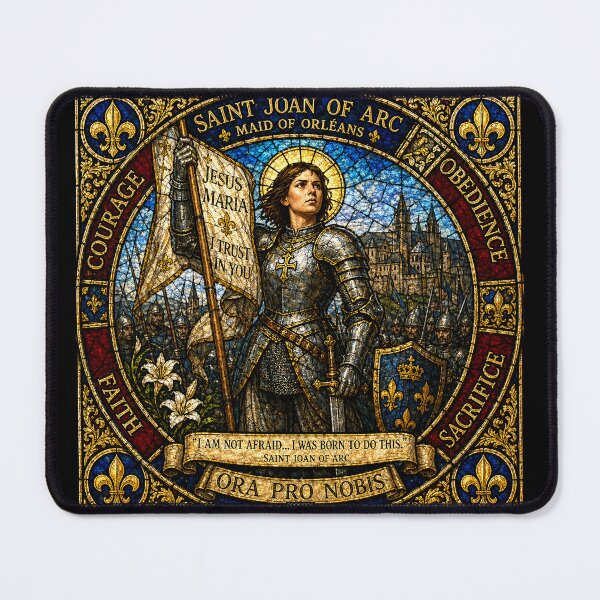 Item preview, Saint Joan of Arc Stained Glass Icon | Maid of Orléans designed and sold by SaintGear.