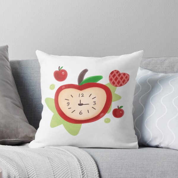 Item preview, Apple Rush Cute Aesthetic Red Apple Clock Illustration designed and sold by HANADODES.