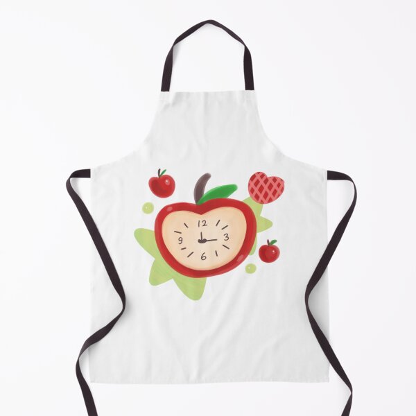 Item preview, Apple Rush Cute Aesthetic Red Apple Clock Illustration designed and sold by HANADODES.