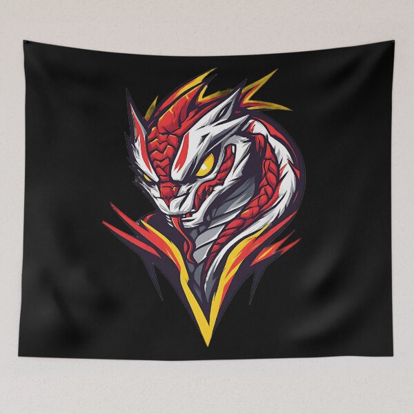Item preview, Aggressive Red Snake Head Vector Mascot designed and sold by UrbanPrts.