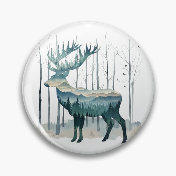 Item preview, Mystic Forest Deer Double Exposure designed and sold by drawlinershop.