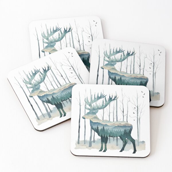Item preview, Mystic Forest Deer Double Exposure designed and sold by drawlinershop.