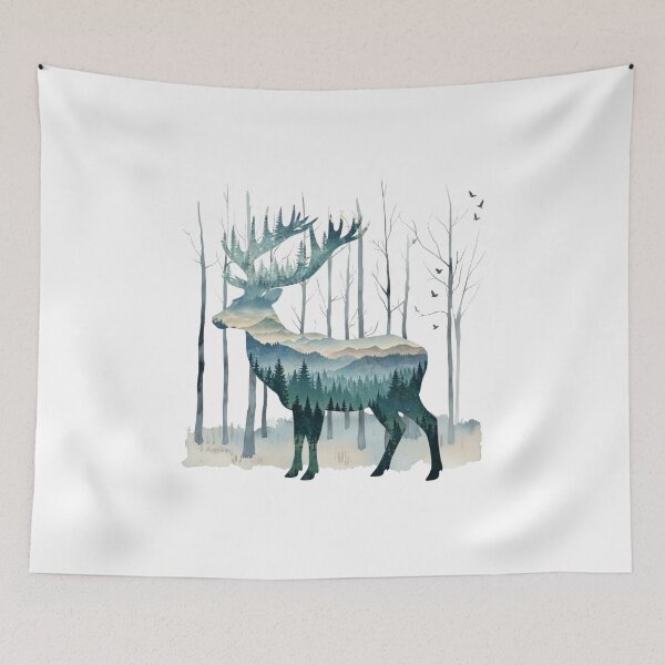 Item preview, Mystic Forest Deer Double Exposure designed and sold by drawlinershop.