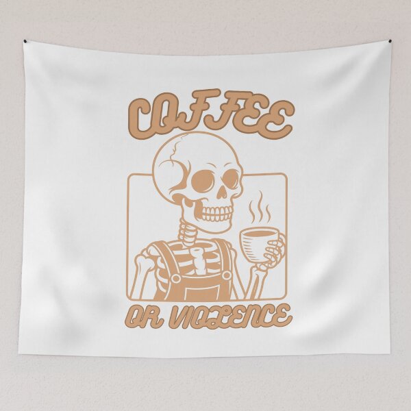 Item preview, coffee or violence simple classic design designed and sold by OldSkullDesigns.