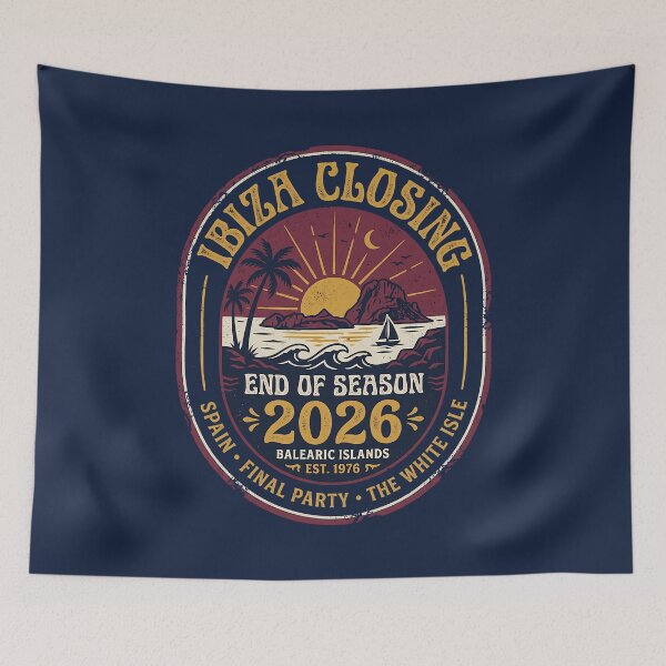 Item preview, Ibiza Closing Party 2026 Retro Beach and Electronic Music Design designed and sold by SplashTastic.