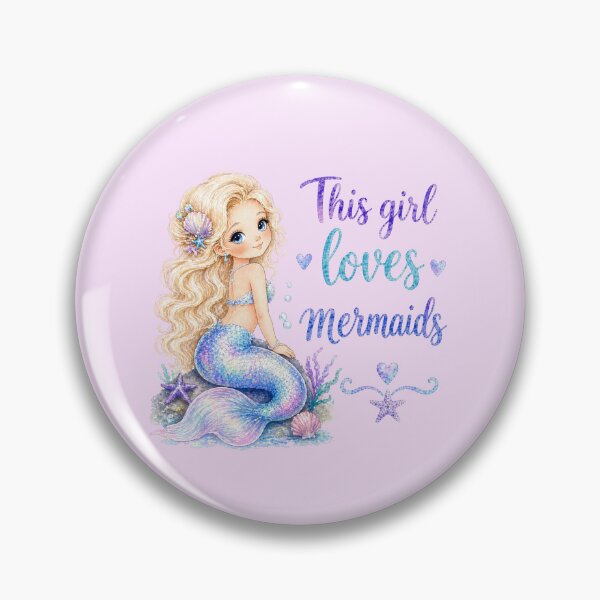 Item preview, This Girl Loves Mermaids | Cute Kawaii Mermaid Fantasy Art designed and sold by Bara Lune Design .
