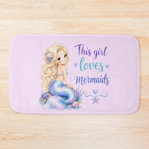 Item preview, This Girl Loves Mermaids | Cute Kawaii Mermaid Fantasy Art designed and sold by Bara Lune Design .
