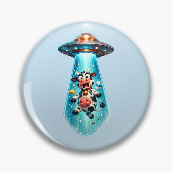 Item preview, Cow Abduction UFO Cartoon | Retro Sci-Fi  designed and sold by Moons Studio.