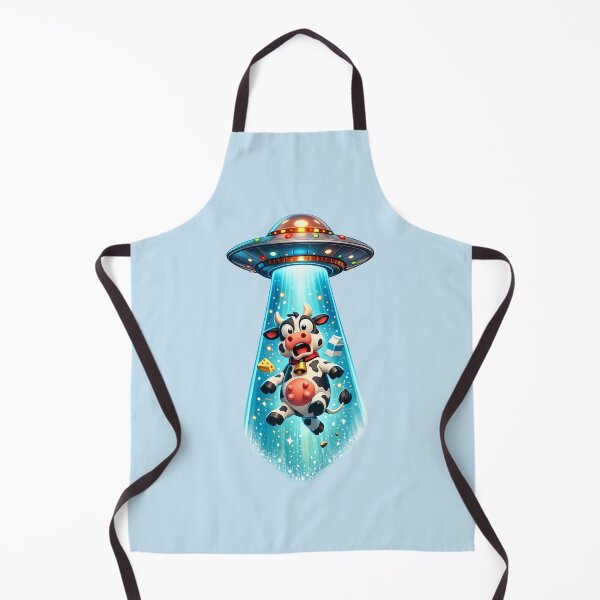 Item preview, Cow Abduction UFO Cartoon | Retro Sci-Fi  designed and sold by Moons Studio.