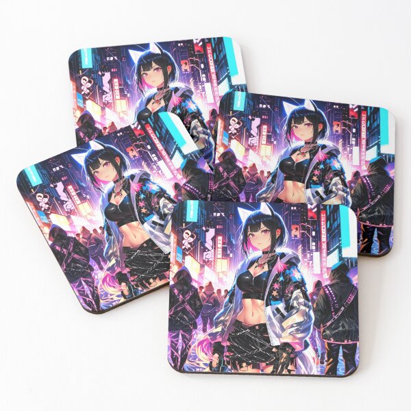 Item preview, Neon Tokyo Catgirl Cyberpunk Anime Art designed and sold by AnimDream .