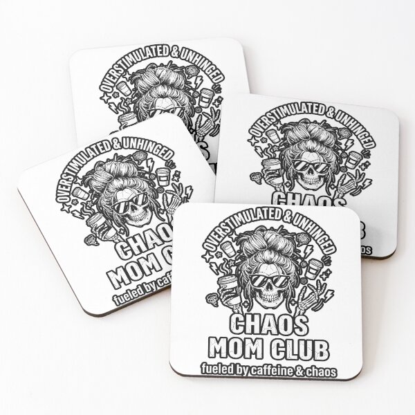 Item preview, Funny Skeleton Coffee Lover Mom Overstimulated and Unhinged Chaos Mom Club designed and sold by Winarrts.