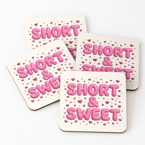 Item preview, Short and Sweet Pink Typography Cute Y2K Aesthetic with Romantic Hearts designed and sold by SplashTastic.