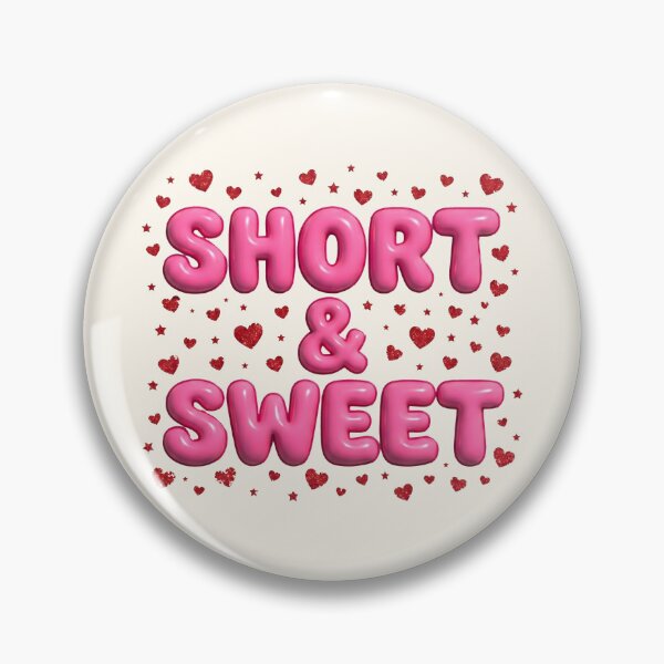 Item preview, Short and Sweet Pink Typography Cute Y2K Aesthetic with Romantic Hearts designed and sold by SplashTastic.