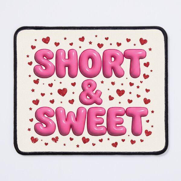Item preview, Short and Sweet Pink Typography Cute Y2K Aesthetic with Romantic Hearts designed and sold by SplashTastic.