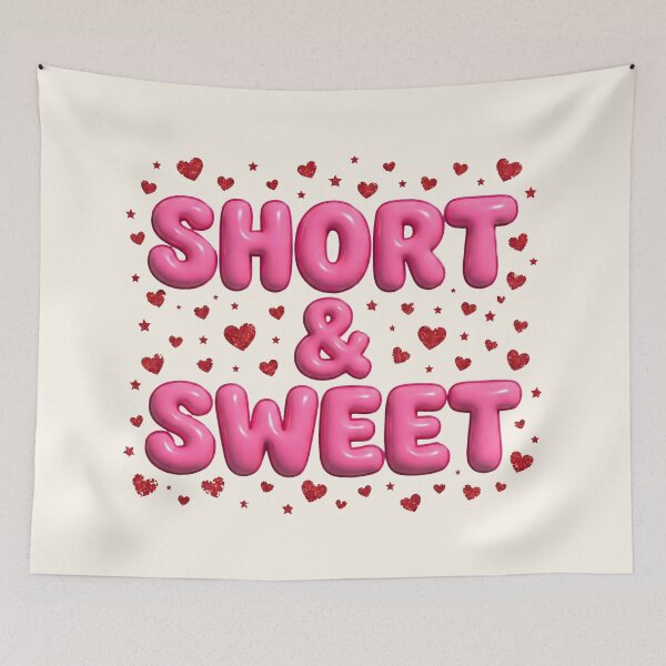 Item preview, Short and Sweet Pink Typography Cute Y2K Aesthetic with Romantic Hearts designed and sold by SplashTastic.