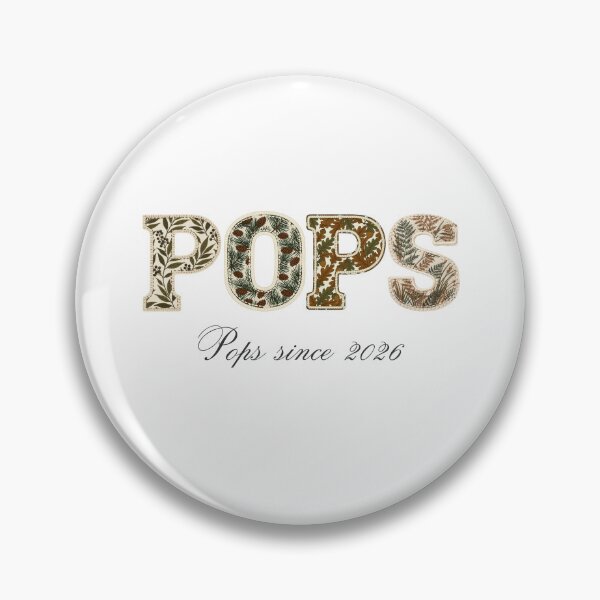 Artikelvorschau, T-Shirt-Design „Pops Since 2026“ – Ankündigung der Geburt eines Opas – Botanisches Patchwork entworfen und verkauft von Panom Suavichien.