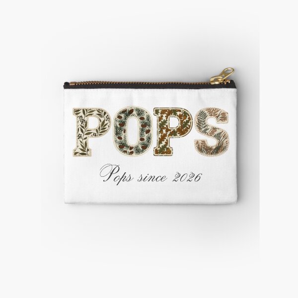 Artikelvorschau, T-Shirt-Design „Pops Since 2026“ – Ankündigung der Geburt eines Opas – Botanisches Patchwork entworfen und verkauft von Panom Suavichien.