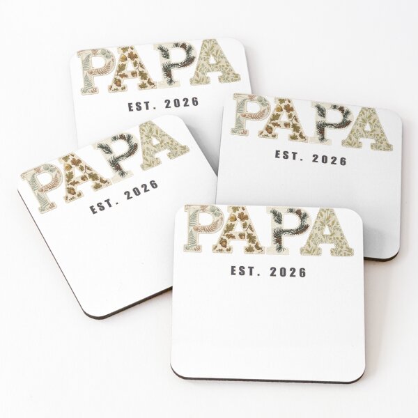 Item preview, Papa Est 2026 Shirt Design New Papa First Time Father Botanical Patchwork Gift designed and sold by Panom Suavichien.
