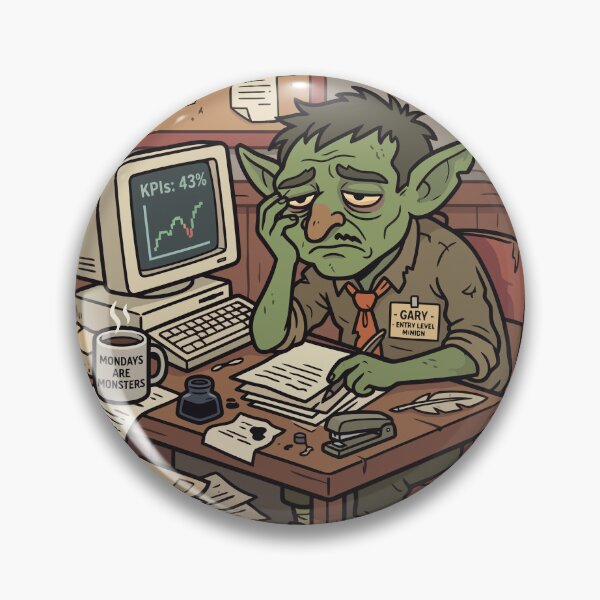Item preview, Retro Goblin Office Worker Fantasy Meme designed and sold by Quipzzy.